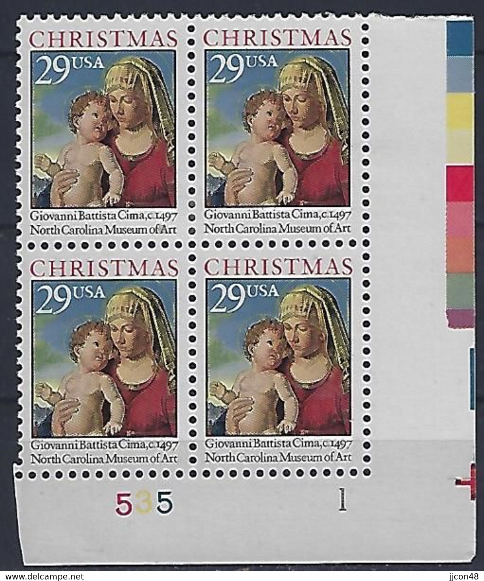 USA  1993  Christmas  (o) Mi.2405  A  (Pl. Nr.535 1) - Plaatnummers