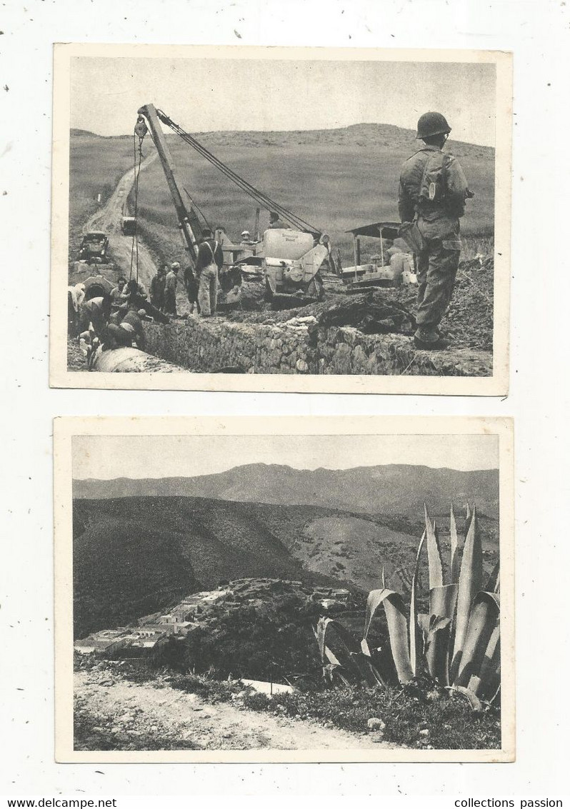 Cp, Militaria , Guerre D'ALGERIE , écrite 1957 , 140 X 105 Mm ,  F.M. , Baconnier Imp. Alger , LOT DE 4 CARTES POSTALES - Guerres - Autres
