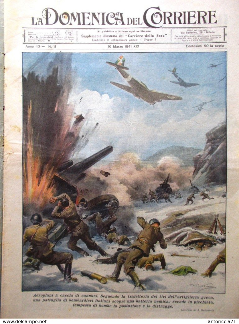 La Domenica Del Corriere 16 Marzo 1941 WW2 Assedio Di Giarabub Margherita Stukas - Guerra 1939-45