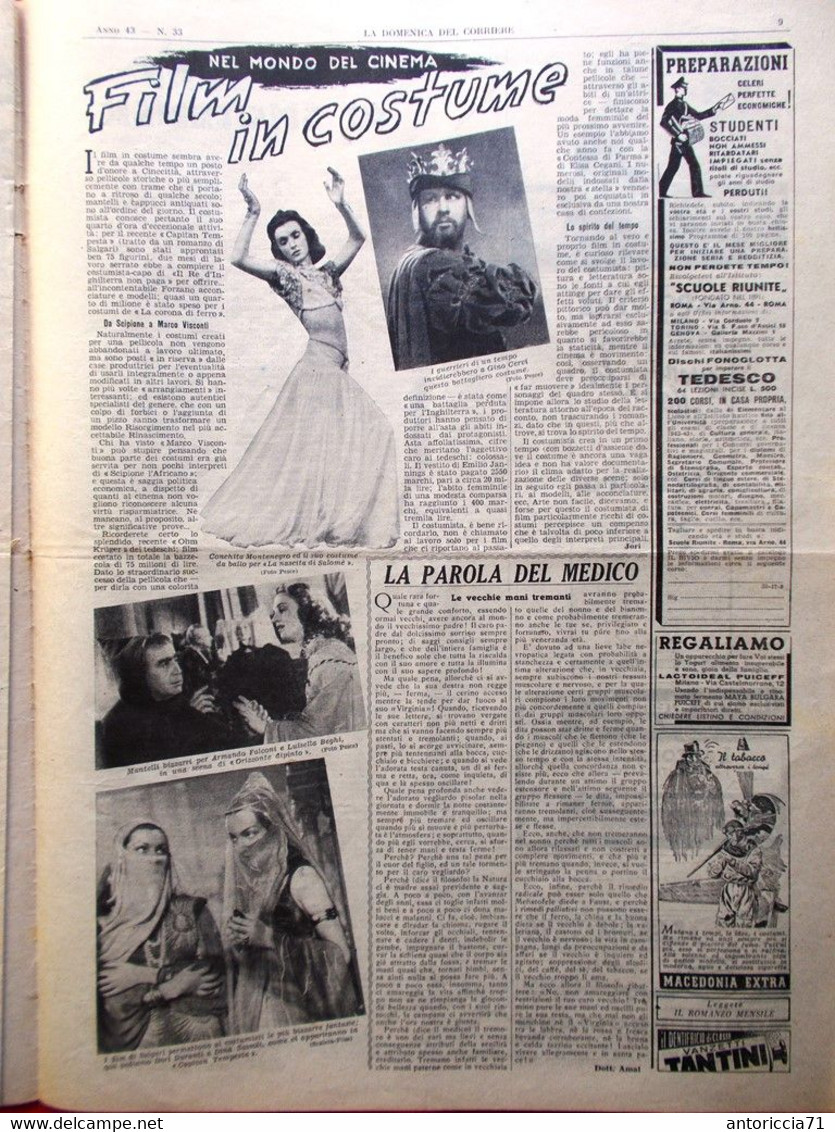 La Domenica Del Corriere 17 Agosto 1941 WW2 Russia Donne Messe Film Costume Asse - Guerra 1939-45