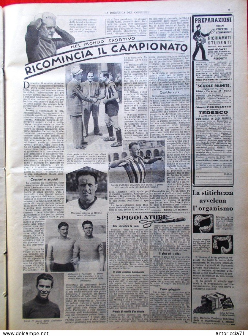 La Domenica Del Corriere 26 Ottobre 1941 WW2 Unatù Endisciau Capri Tessere Mine - Guerra 1939-45