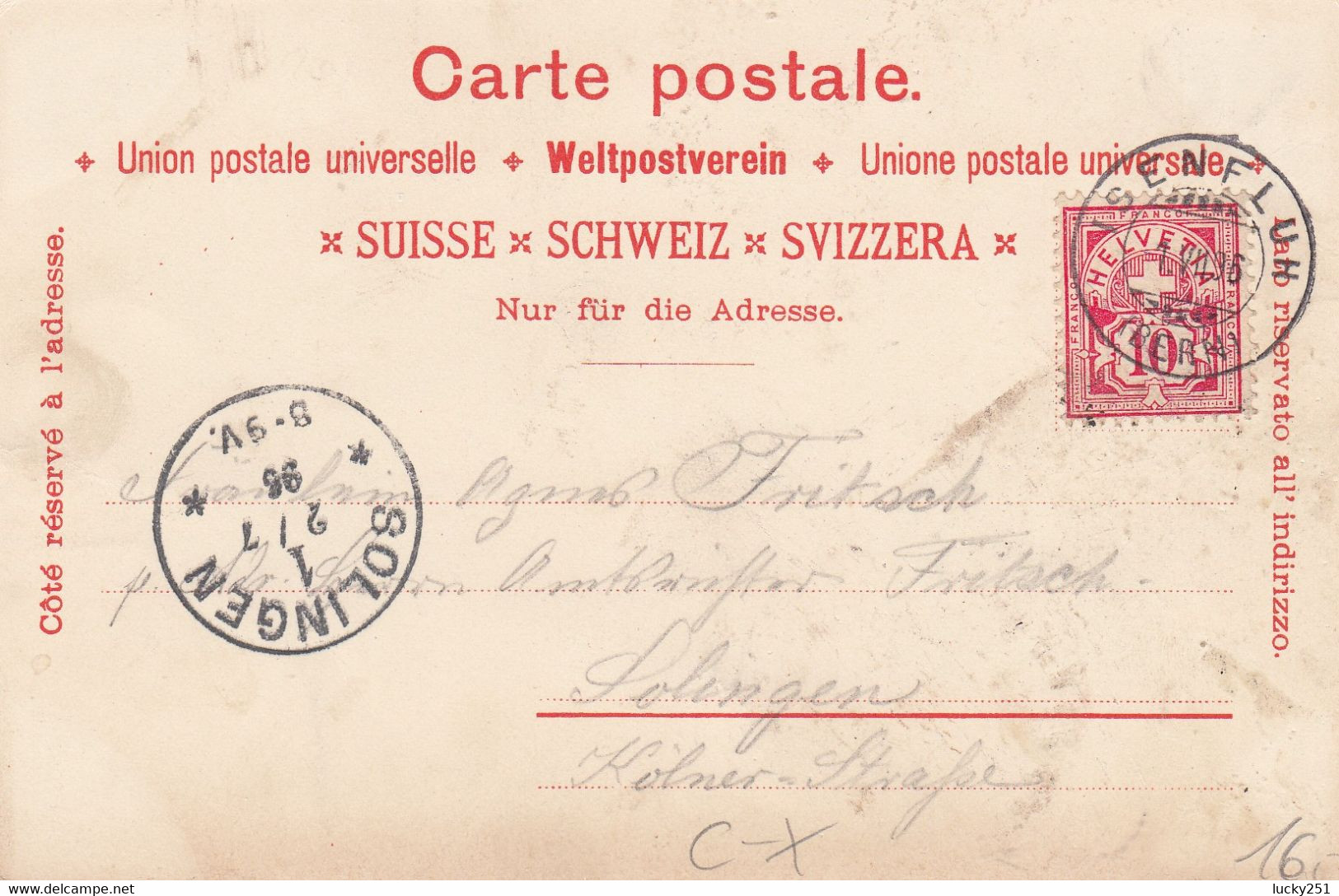 Suisse - Hôtel - Isenfluh - Hôtel Pension Jungfrau - Circulée 01/07/1896 - Litho - Au
