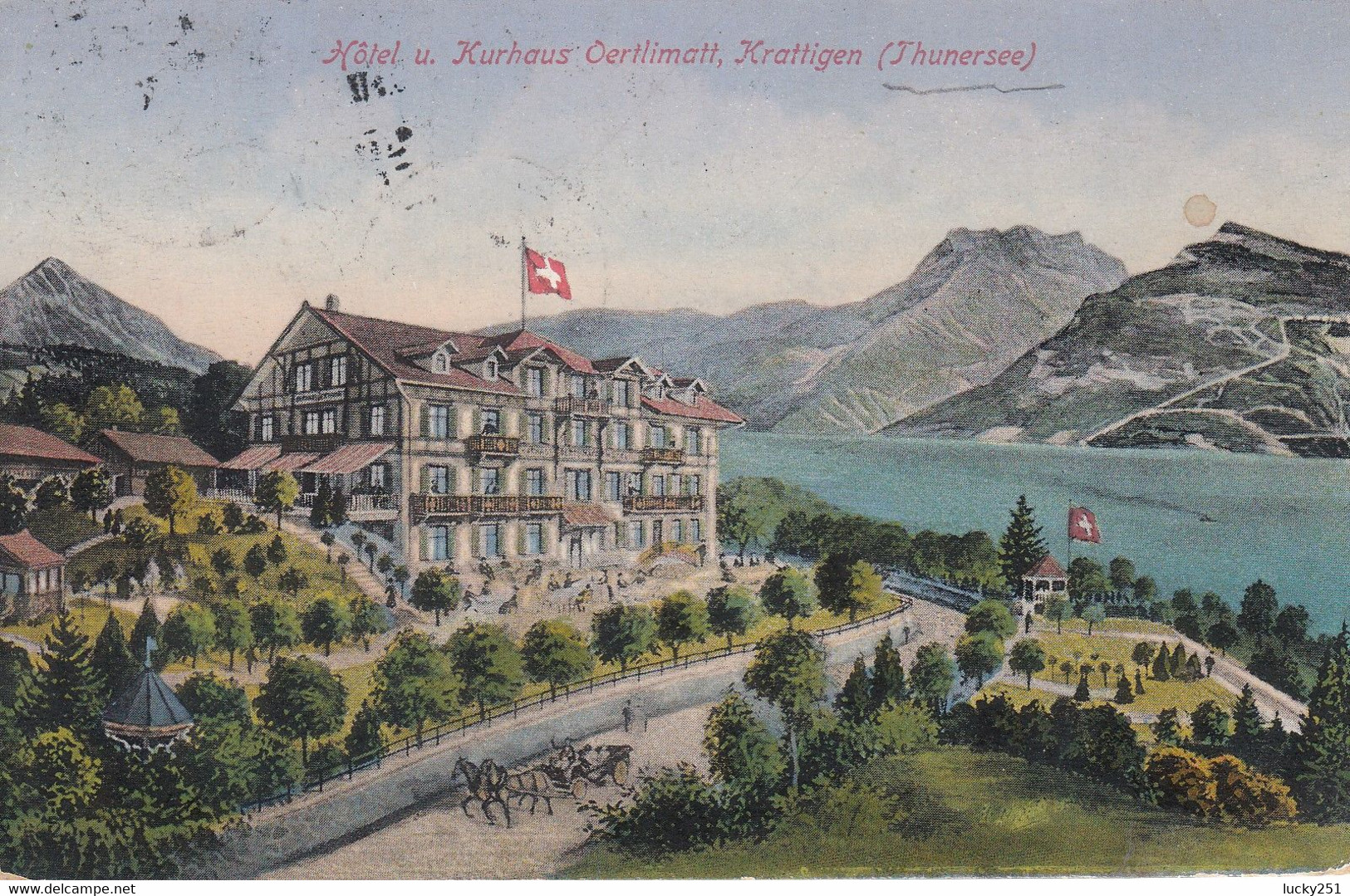 Suisse - Hôtel - Krattigen - Hôtel Kurhaus Oertlimatt - Circulée 29/07/1912 - Litho - Krattigen