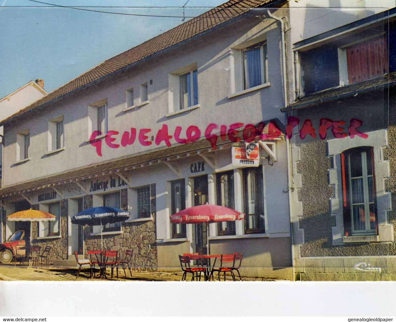 87- CHATEAUNEUF LA FORET - VUE GENERALE AUBERGE DU LAC- PARASOL KRONENBOURG- LES ROUTIERS - Chateauneuf La Foret