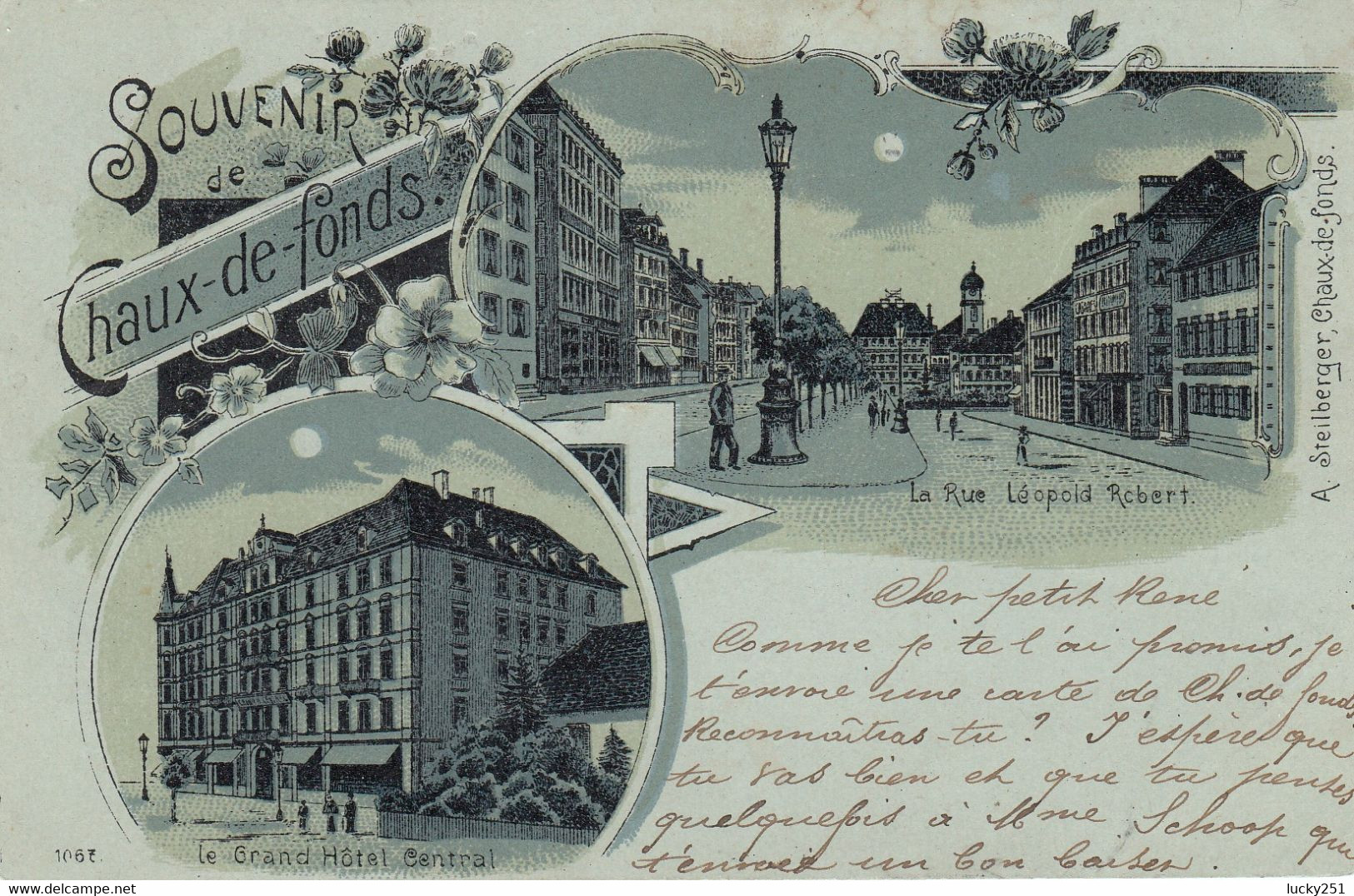 Suisse - Hôtel - La Chaux De Fonds - Grand Hôtel Central - Circulée 26/08/1898 - Litho - La Chaux-de-Fonds
