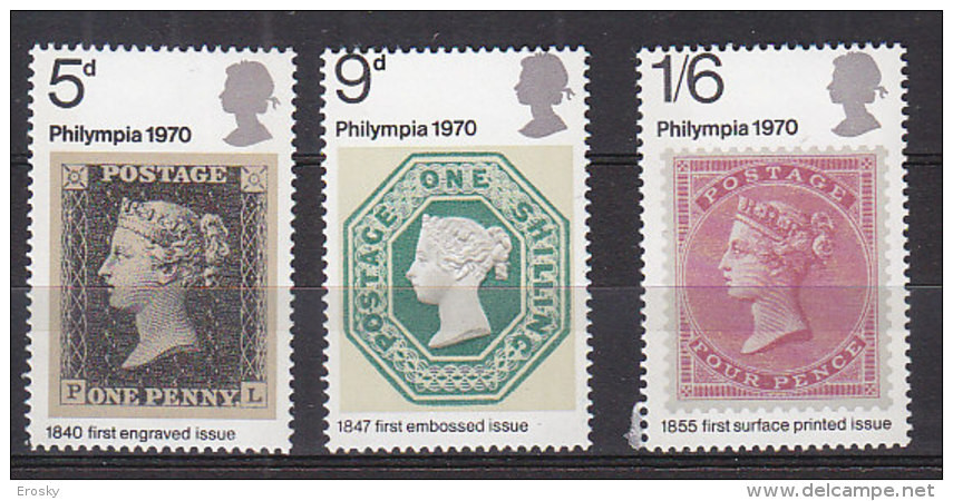 P2146 - GRANDE BRETAGNE Yv N°599/601 ** PHILIMPIA 70 - Unused Stamps