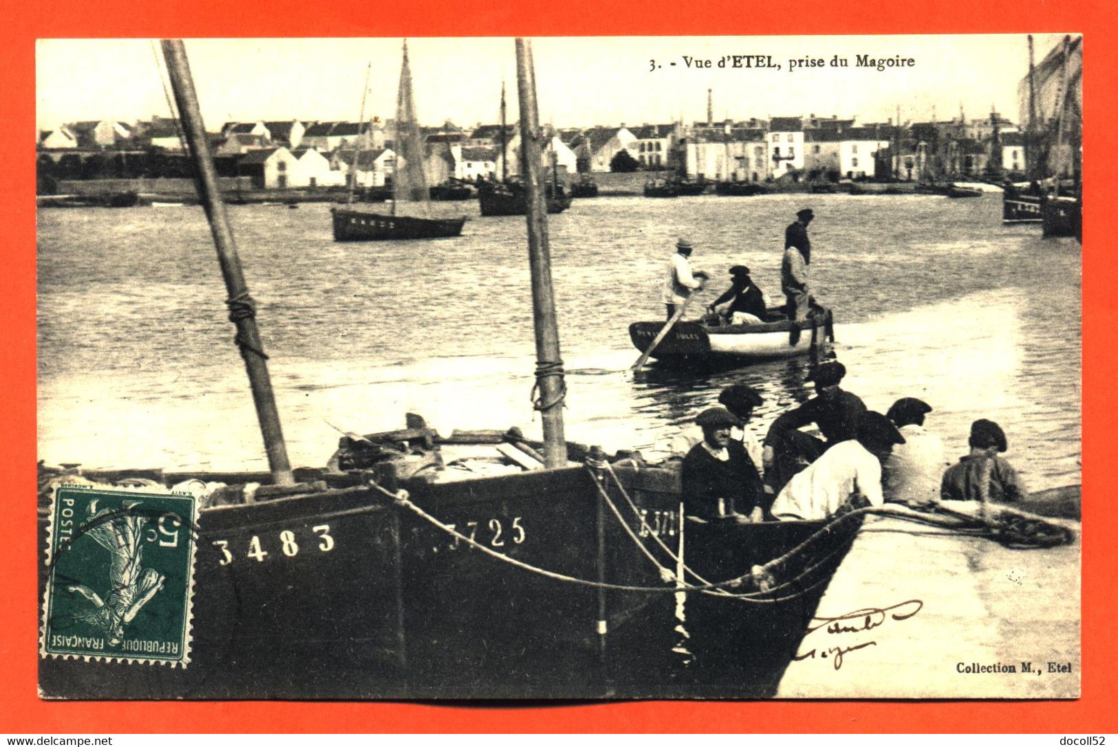 CPA 56 Etel " Vue D'étel Prise Du Magoire " Bateaux De Peche - Etel