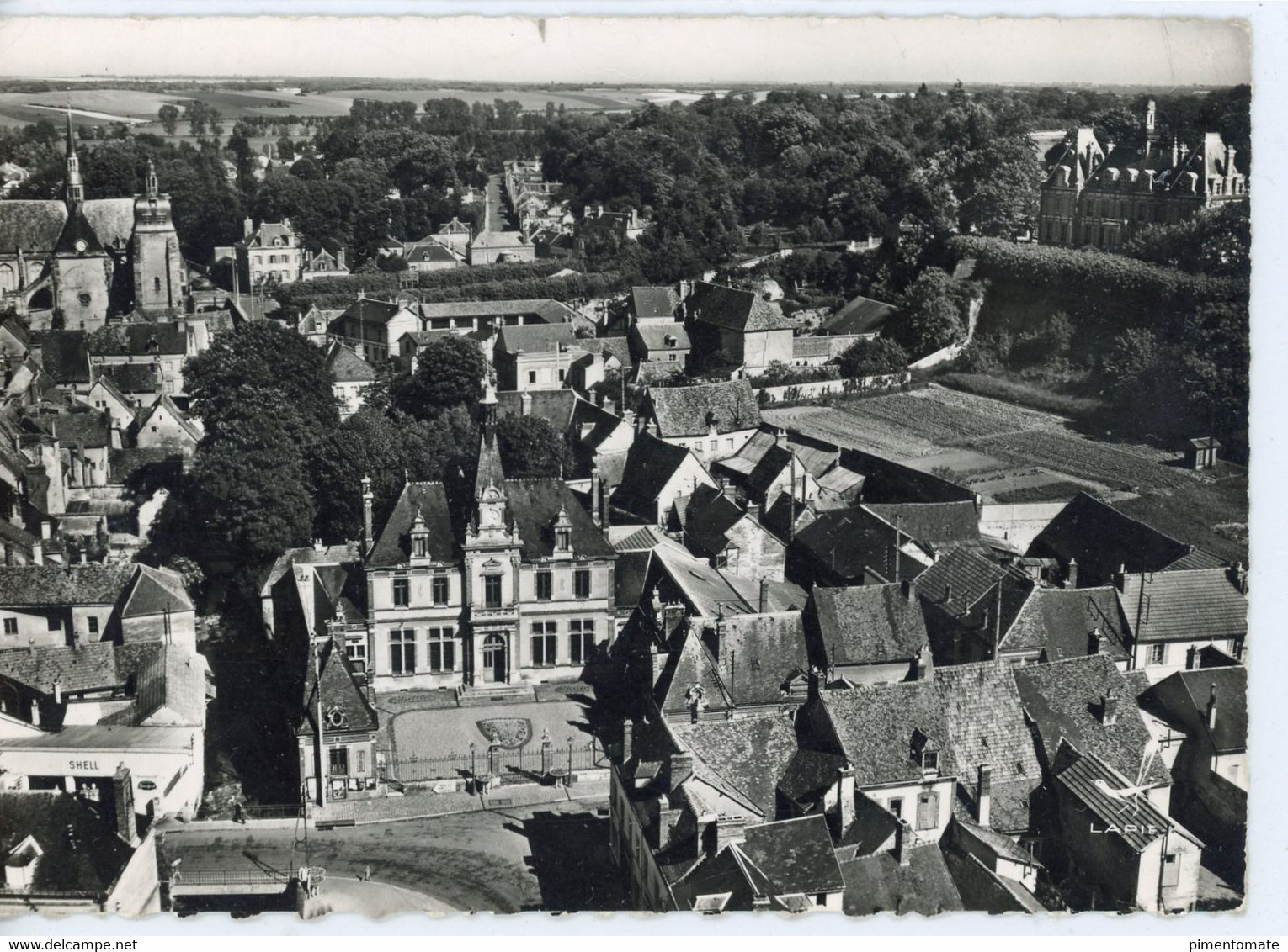 EN AVION AU DESSUS DE NOGENT LE ROI LA MAIRIE VUE AERIENNE LAPIE 1965 - Nogent Le Roi