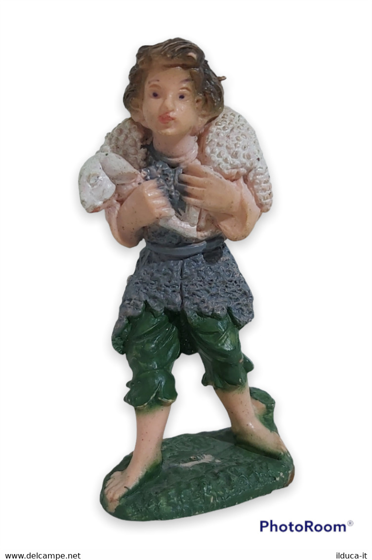 05718 Pastorello Presepe - Statuina In Plastica - Pestore Con Pecora - Weihnachtskrippen