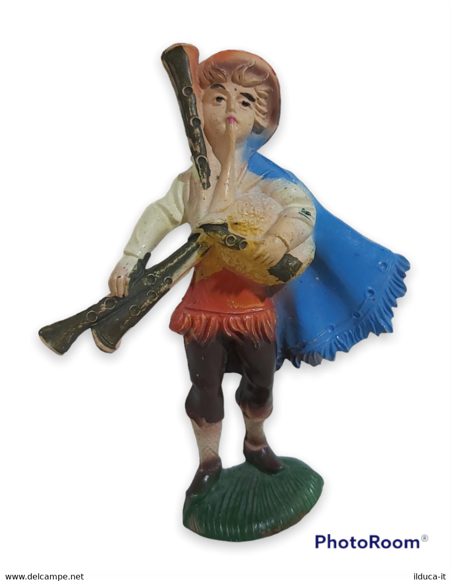 05719 Pastorello Presepe - Statuina In Plastica - Musicante Con Zampogna - Christmas Cribs