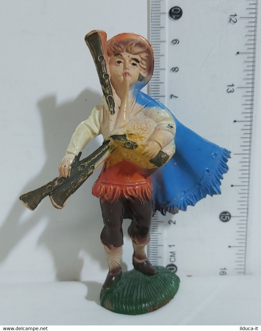 05719 Pastorello Presepe - Statuina In Plastica - Musicante Con Zampogna - Christmas Cribs