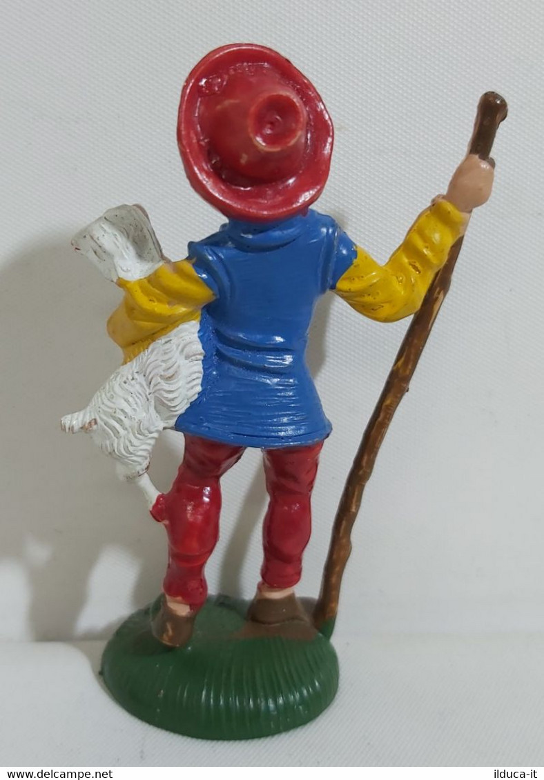 08341 Pastorello Presepe - Statuina In Plastica - Pastorello Con Agnello - Weihnachtskrippen