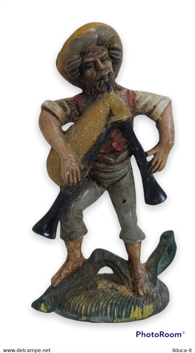 08348 Pastorello Presepe - Statuina In Plastica - Musicante Con Zampogna - Weihnachtskrippen