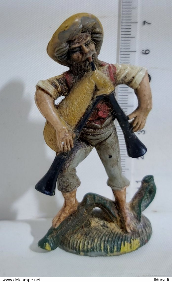 08348 Pastorello Presepe - Statuina In Plastica - Musicante Con Zampogna - Weihnachtskrippen