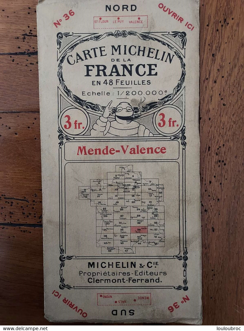 CARTE MICHELIN MENDE VALENCE  N°36 AU 1/200 000e - Cartes Routières