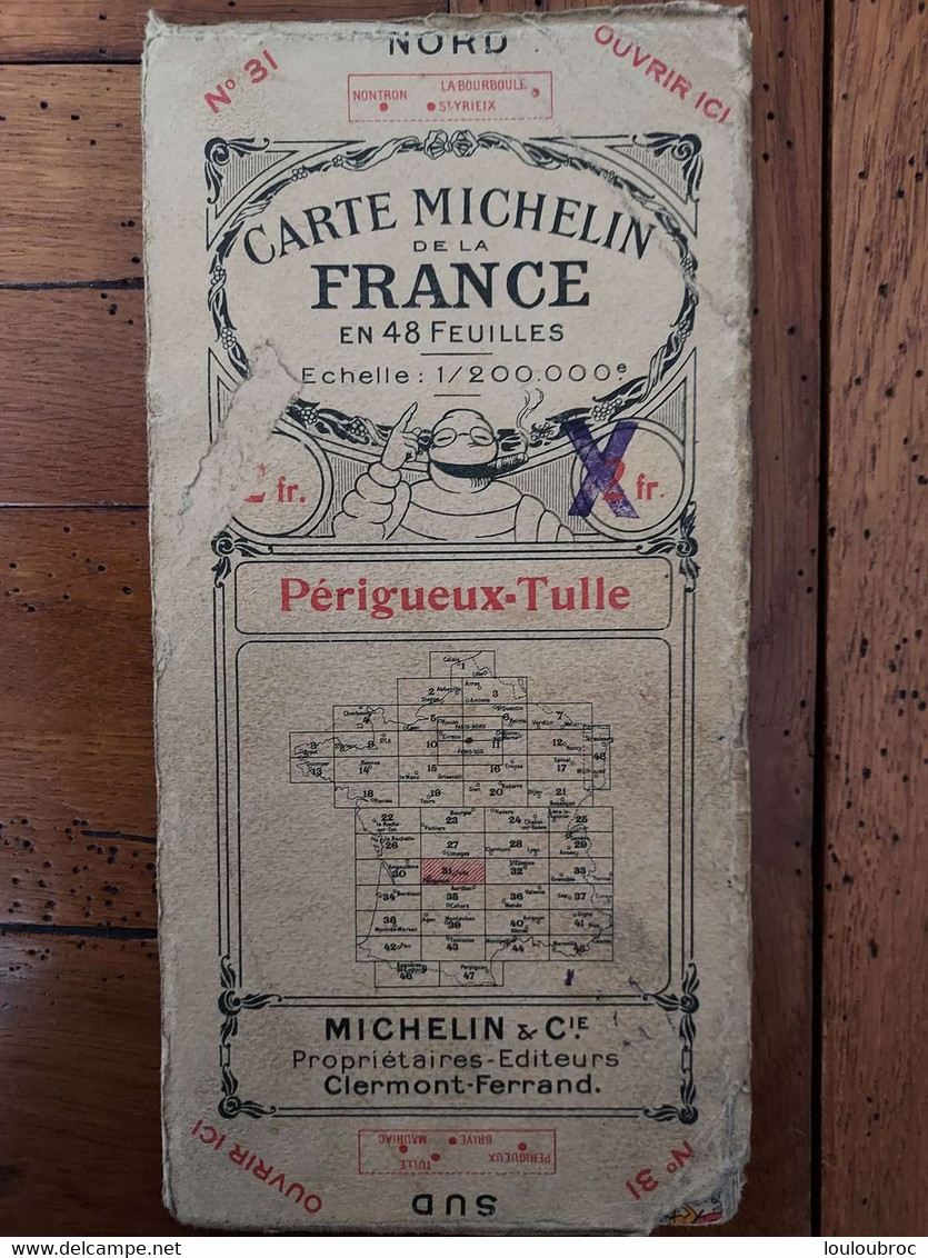 CARTE MICHELIN PERIGUEUX TULLE   N°31 AU 1/200 000e - Cartes Routières