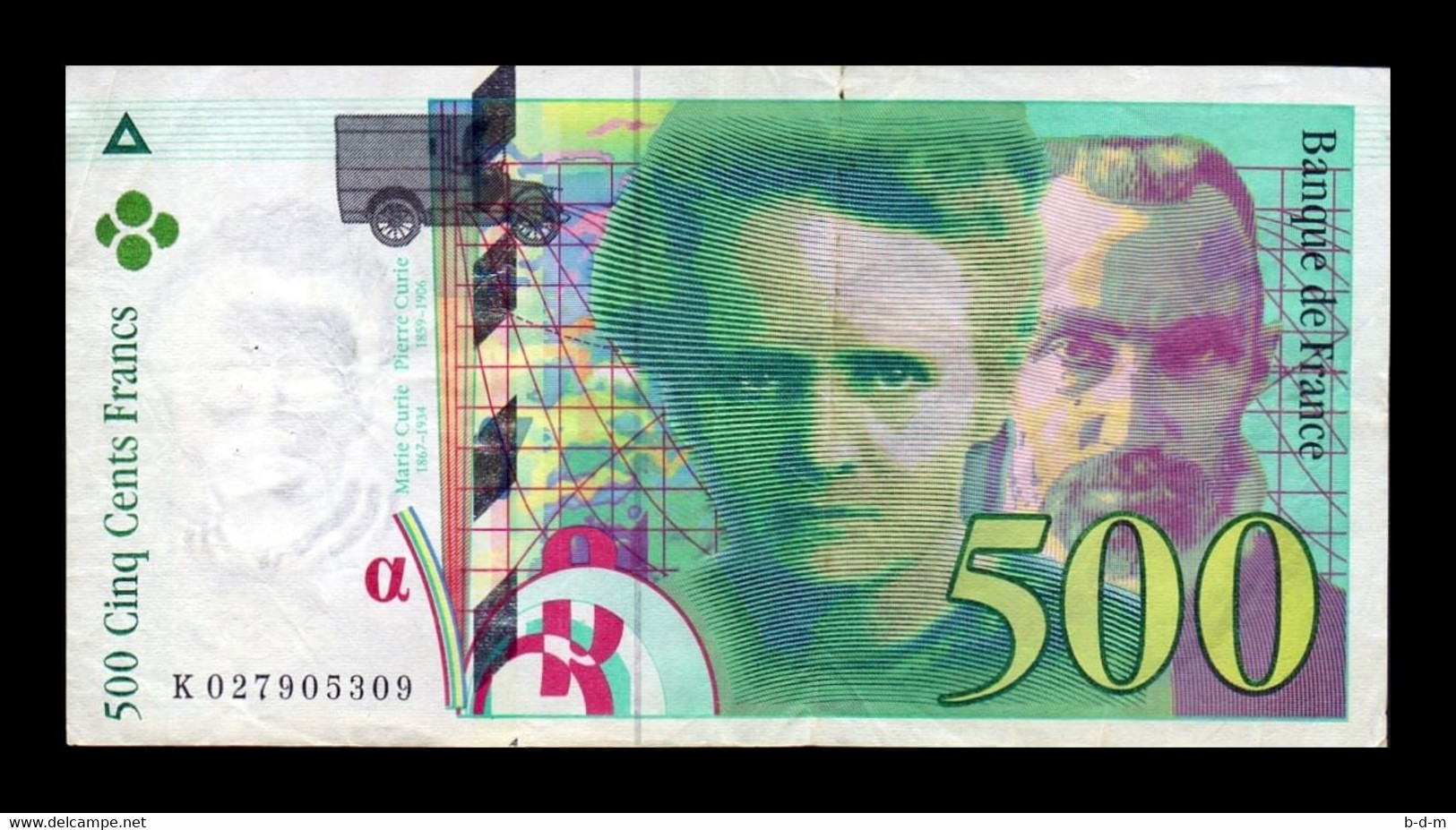 Francia France 500 Francs Curie 1994 Pick 160a BC/MBC VF/XF - 500 F 1994-2000 ''Pierre Et Marie Curie''