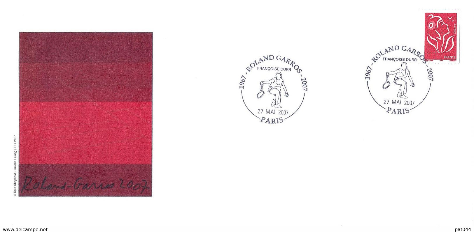 Enveloppe Roland Garros 2007, Cachet Françoise Durr, Avec Timbre YT 3743 (2007) - 2000-2009