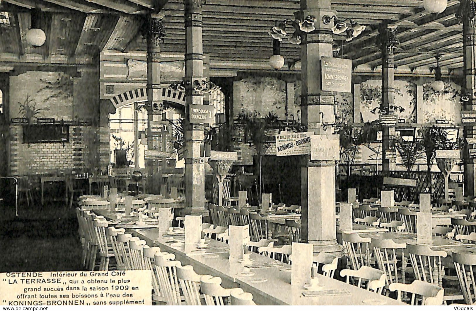 035 515 - CPA - Belgique - Oostende - Ostende - La Terrasse - Intérieur Du Grand Café - Oostende