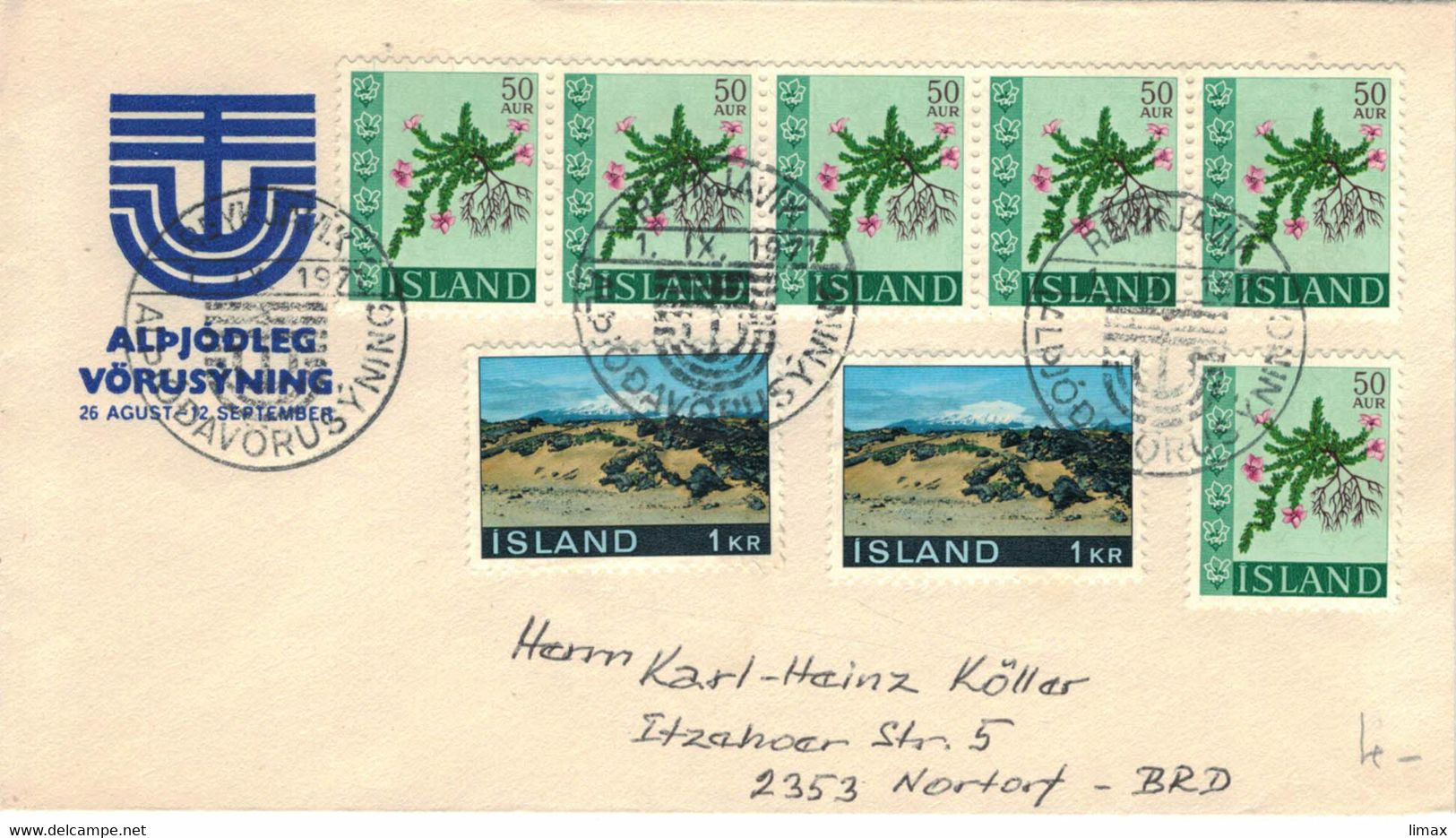 Island 1971 Reykjavik - Briefe U. Dokumente