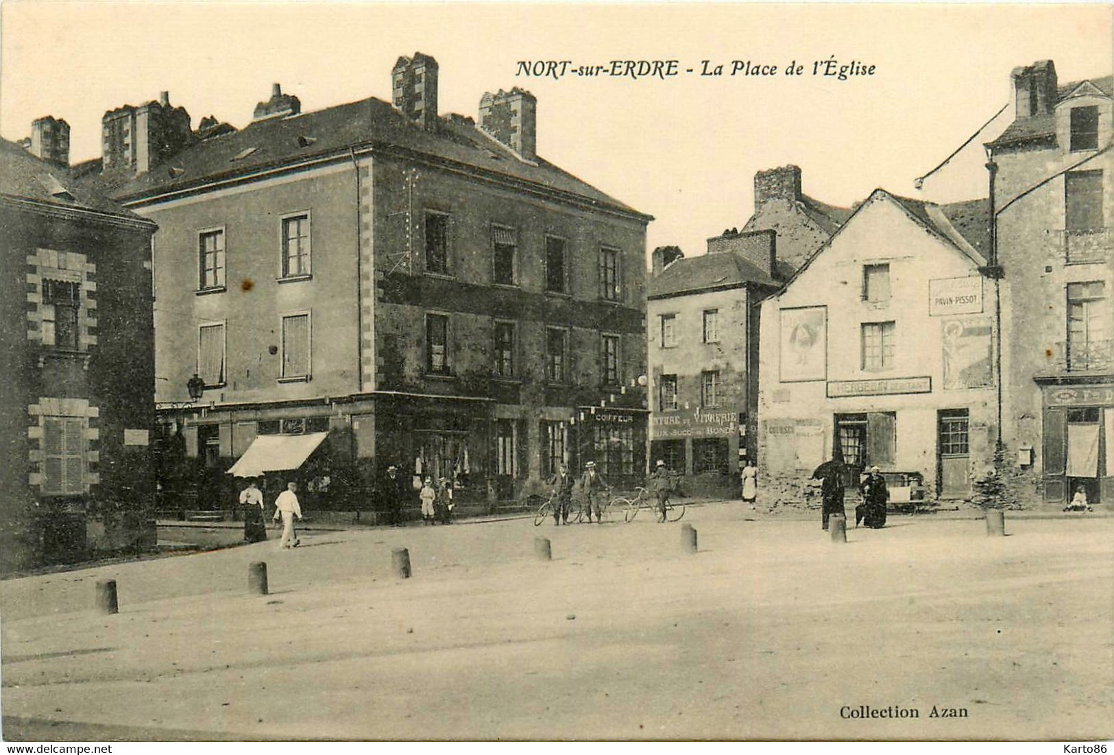 Nort Sur Erdre * La Place De L'église * Débitant L'HERBELIN * Coiffeur - Nort Sur Erdre