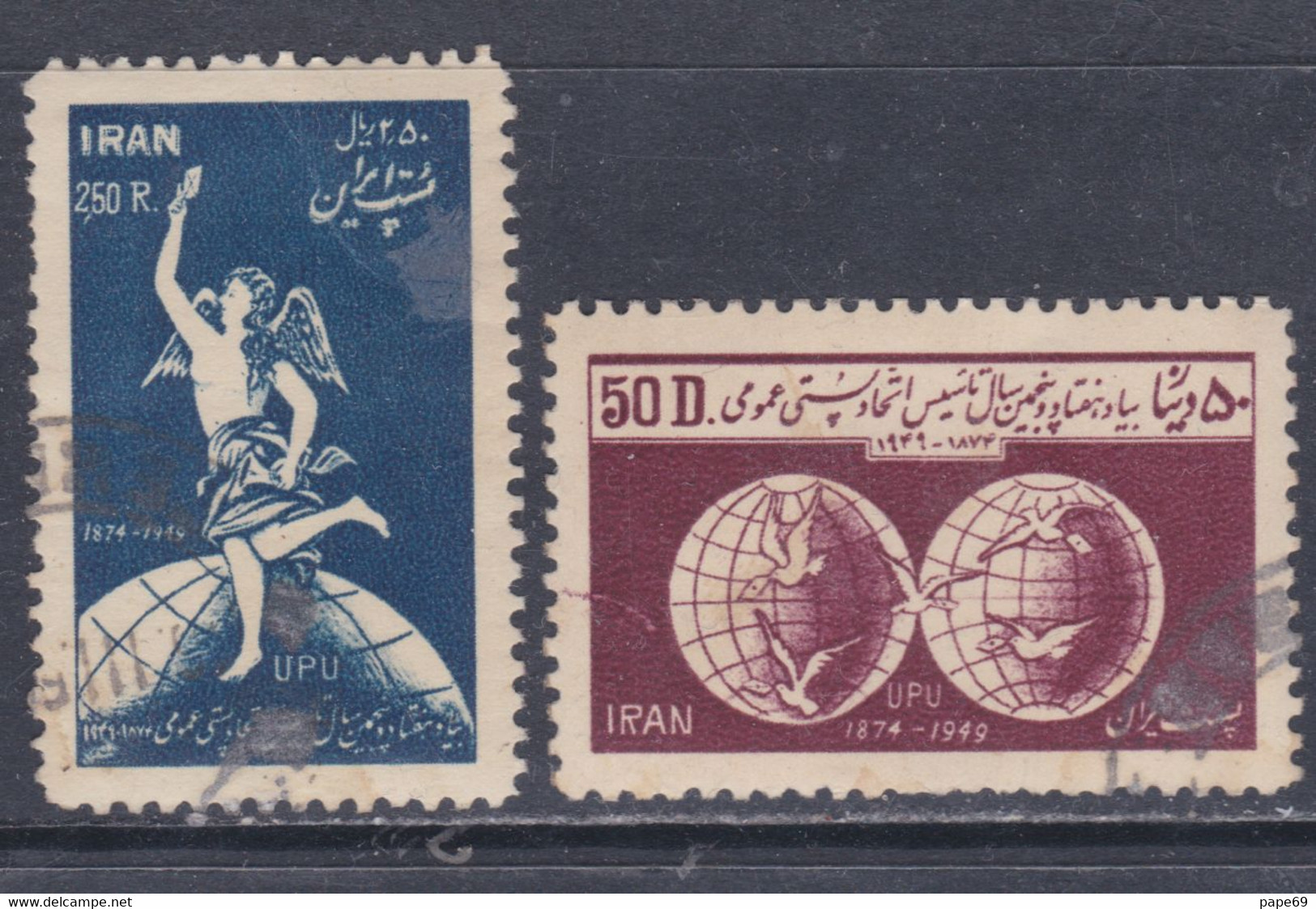 Iran  N° 733 / 34 O 75è Anniversaire De L' U.P.U. Les 2 Valeurs Oblitérées, TB - U.P.U.