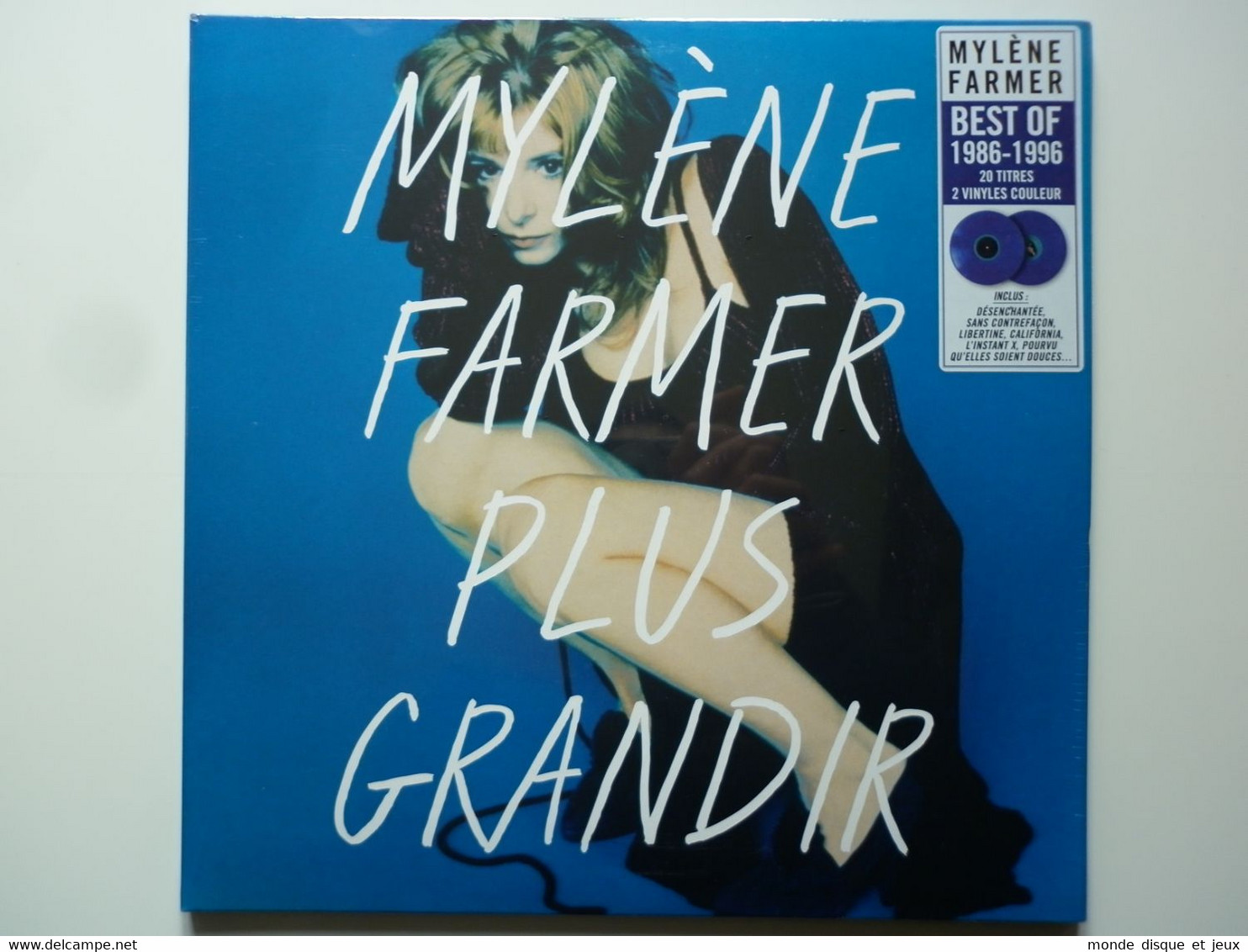 Mylene Farmer Album Double 33Tours Vinyles Plus Grandir Best Of 1986-1996 Vinyle Couleur Bleu - Altri & Non Classificati