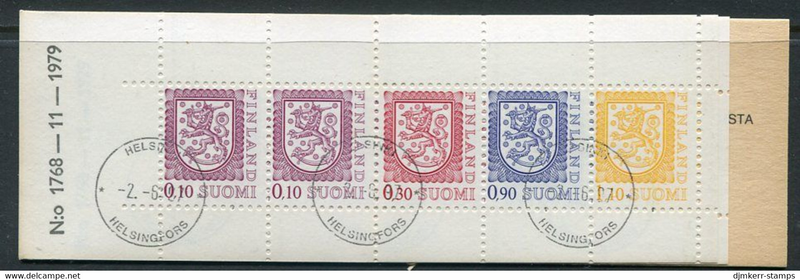FINLAND 1980 Lion Definitive Type I 5 Mk. Complete Booklet Cancelled.  Michel MH 12 I - Cuadernillos