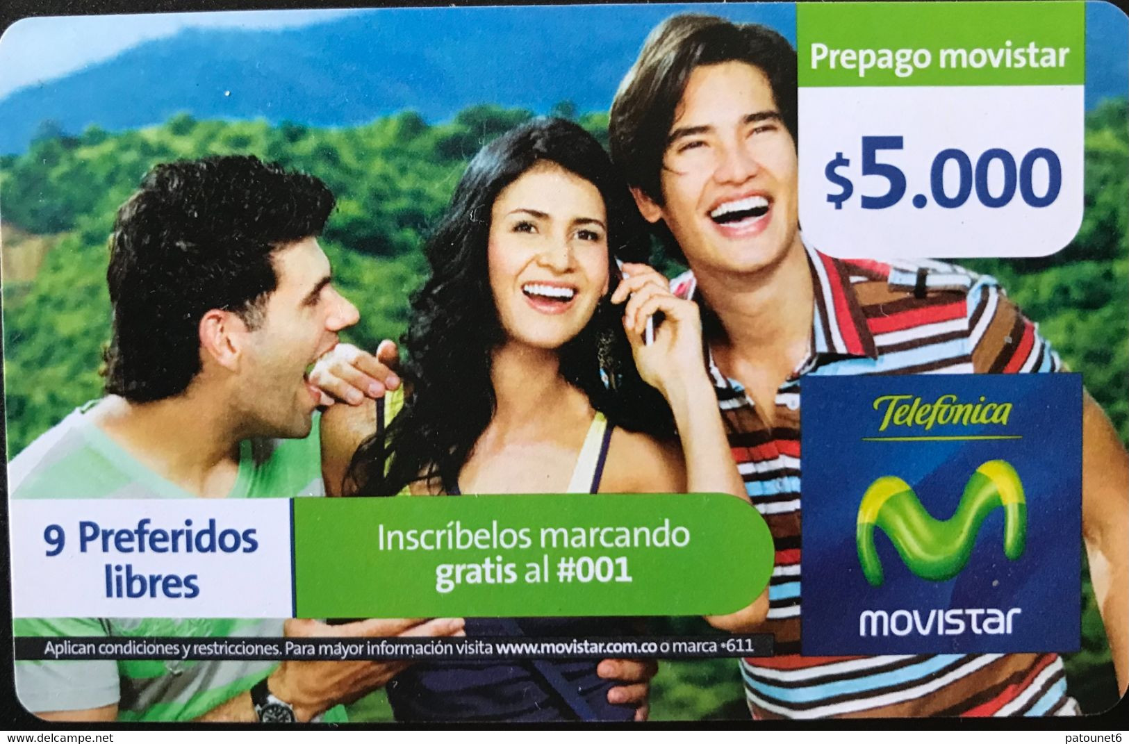 COLOMBIE  -  PREPAID  -  Movistar  -  $ 5.000 - Colombie