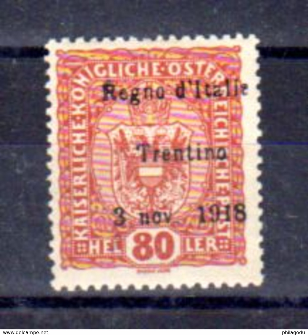 Trentin 1918, Tp Autriche Surchargé,13*, Cote 130 € - Trento