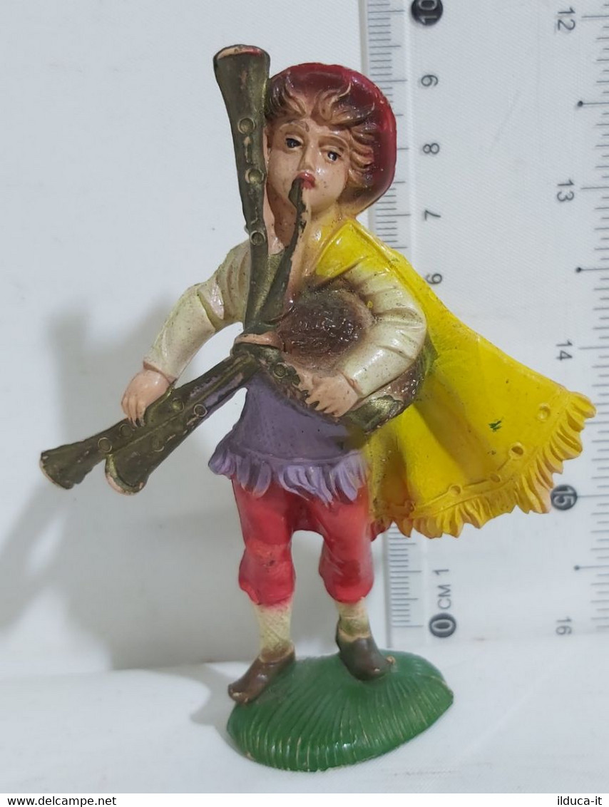 08371 Pastorello Presepe - Statuina In Plastica - Musicante Con Zampogna - Kerstkribben