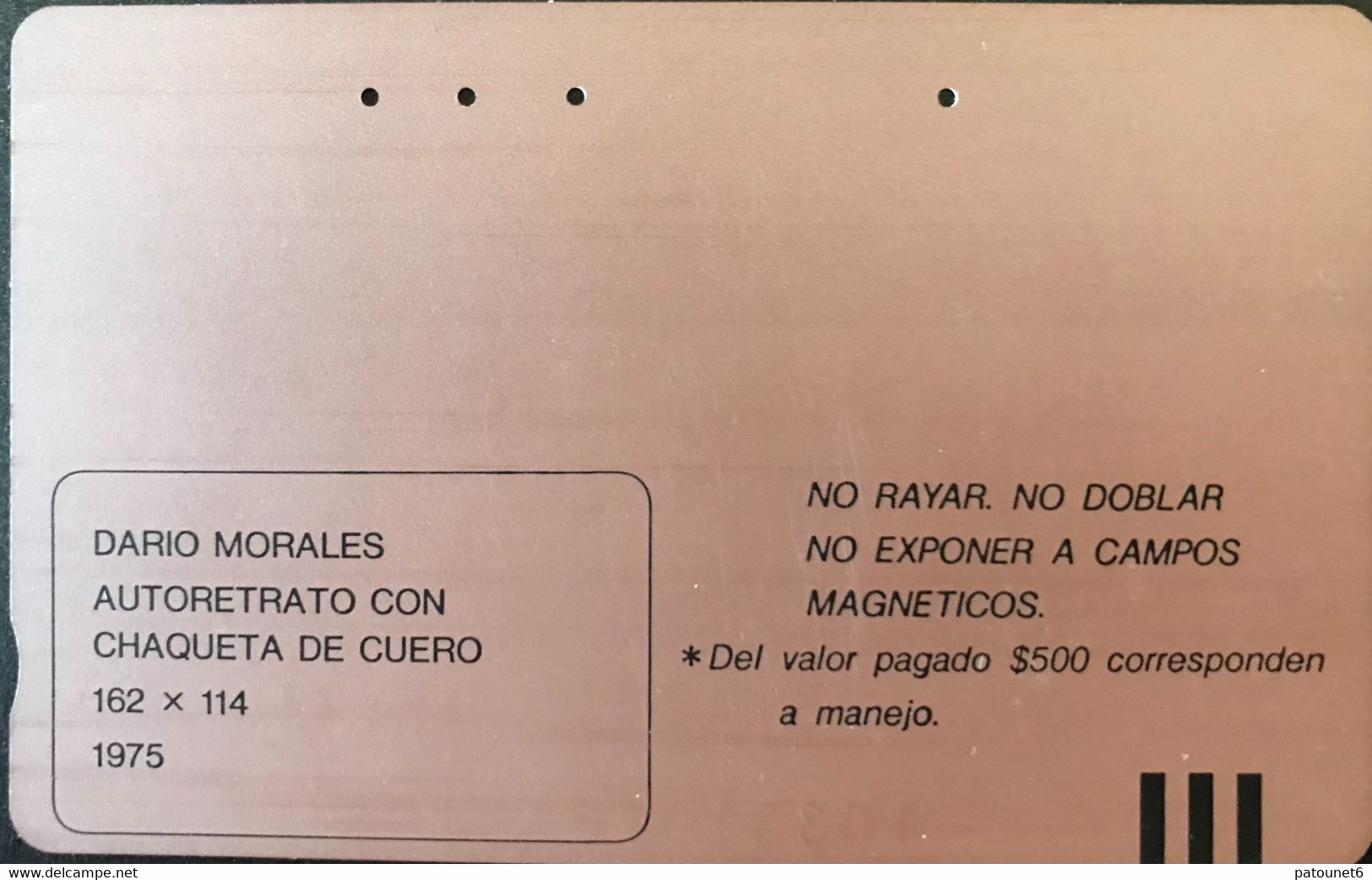 COLOMBIE  -  Phonecard  -  Tamara  -Pintura - Dario Morales  -  $ 5.500 - Colombie