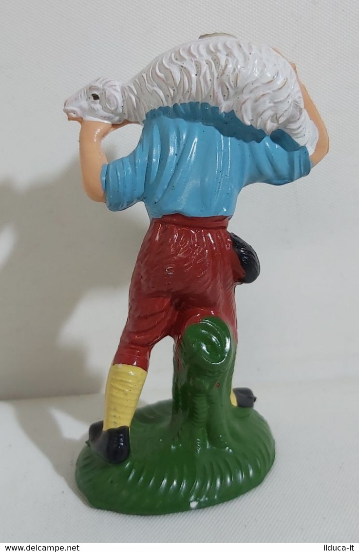 08661 Pastorello Presepe - Statuina In Plastica - Ragazzo Con Pecora - Christmas Cribs