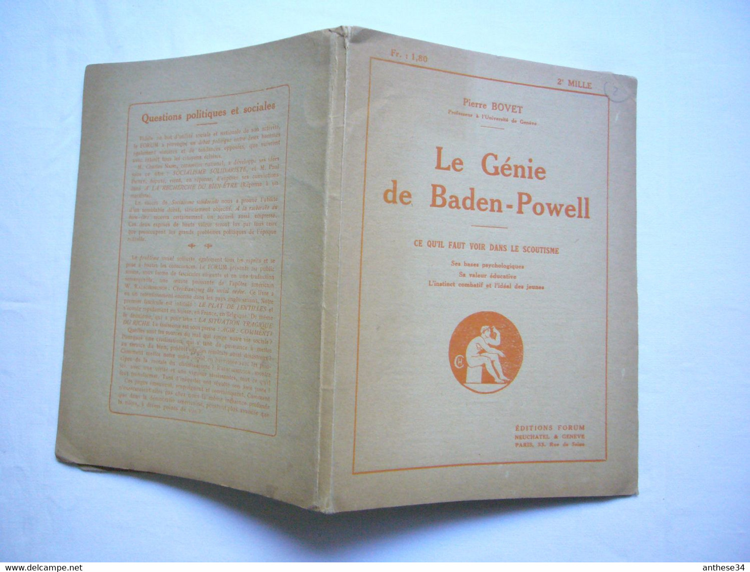 Livre 1921 Histoire Du Scoutisme " Le Génie De Baden-Powell " Par Pierre Bovet 40 Pages - Movimiento Scout