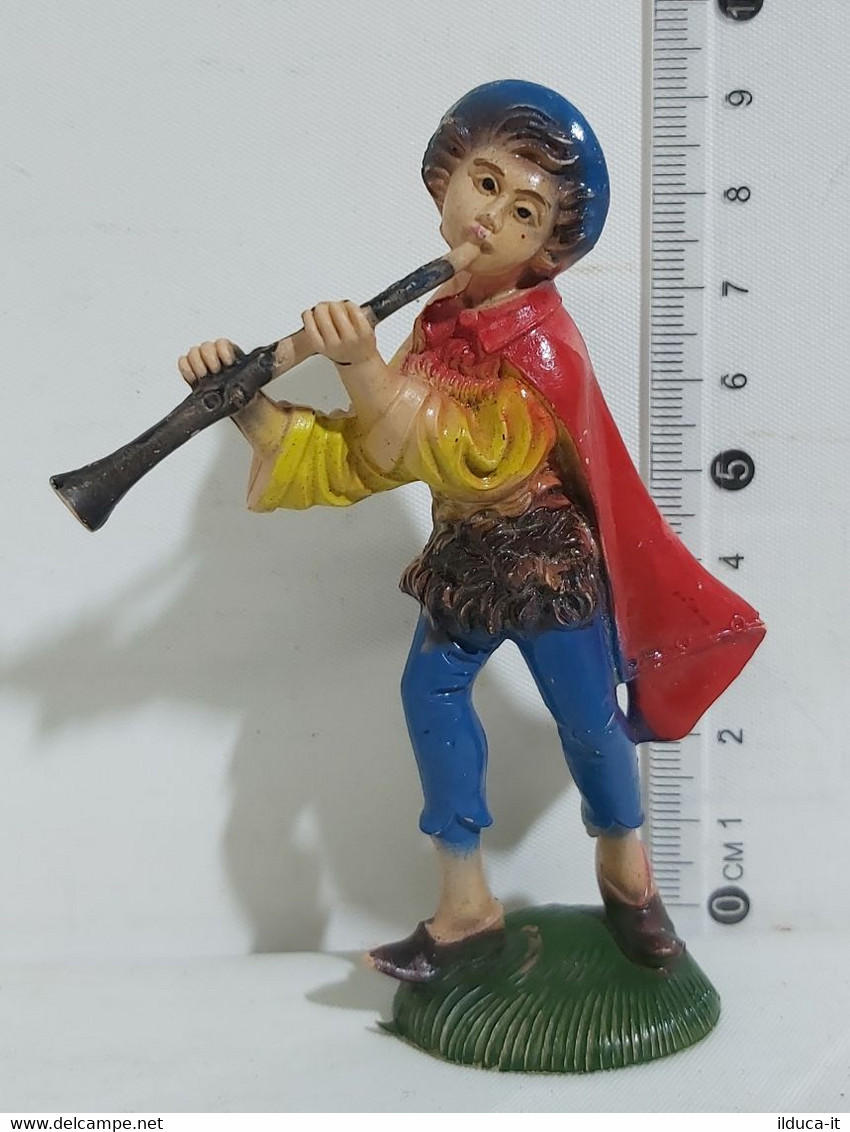 09633 Pastorello Presepe - Statuina In Plastica - Musicante - Presepi