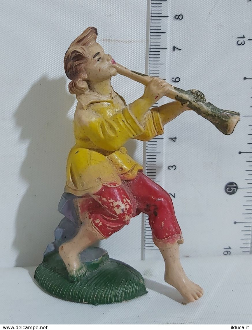 09685 Pastorello Presepe - Statuina In Plastica - Musicante - Nacimientos - Pesebres