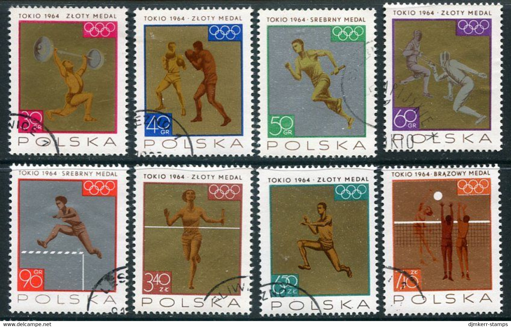 POLAND 1965 Olympic Medal Winners  Used.  Michel 1623-30 - Used Stamps