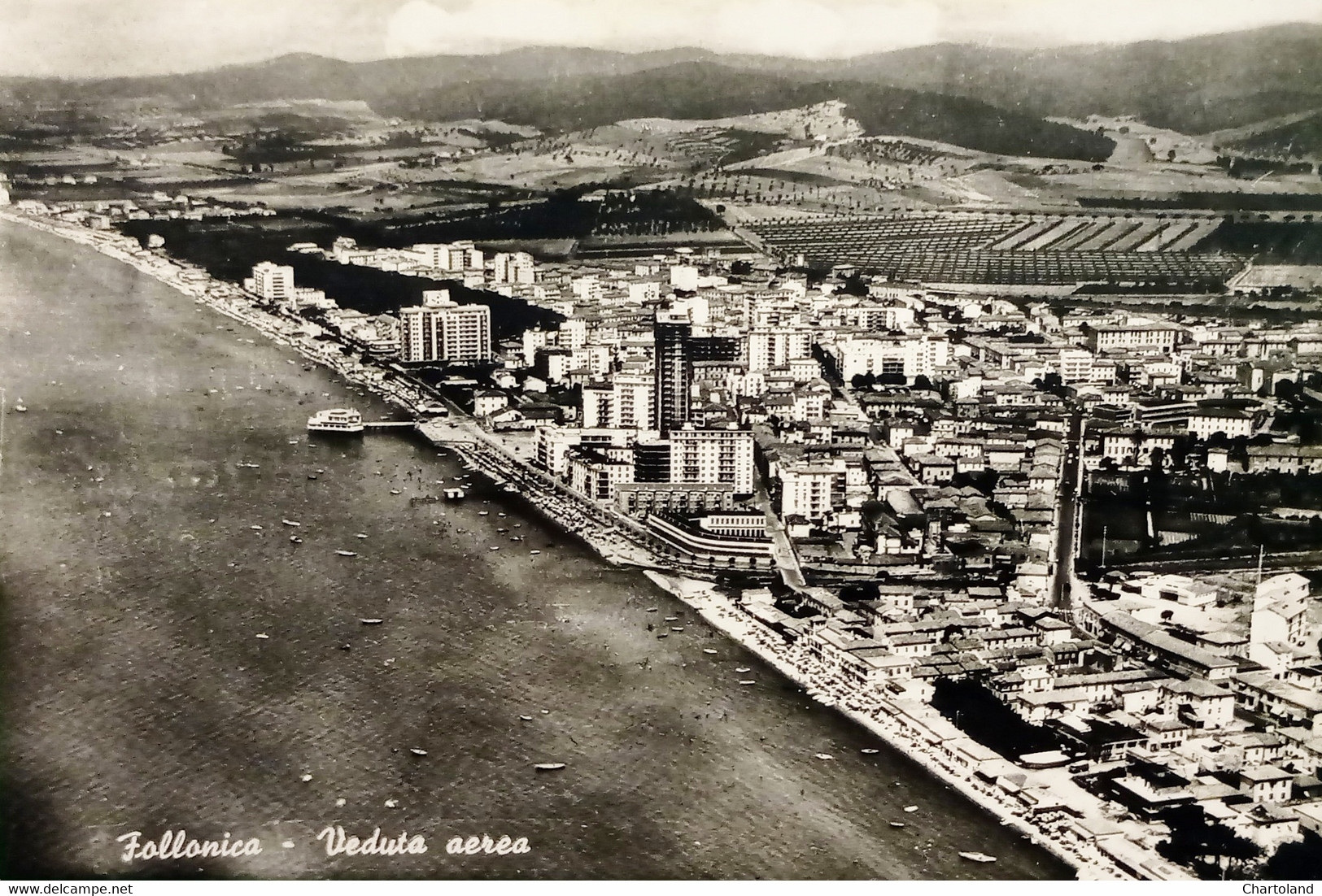 Cartolina - Follonica ( Grosseto ) - Veduta Aerea - 1965 - Grosseto