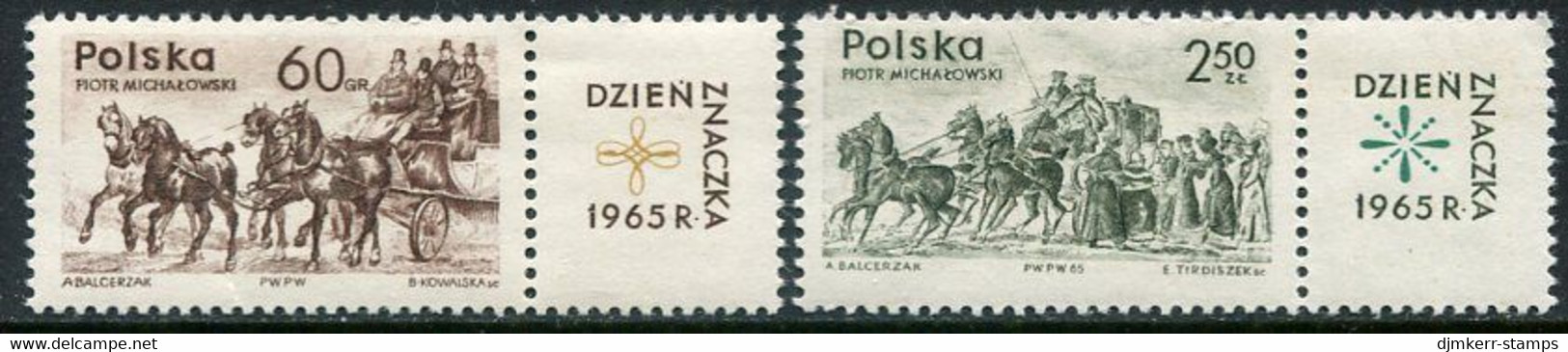 POLAND 1965 Stamp Day MNH / **.  Michel 1621-22 Zf - Neufs