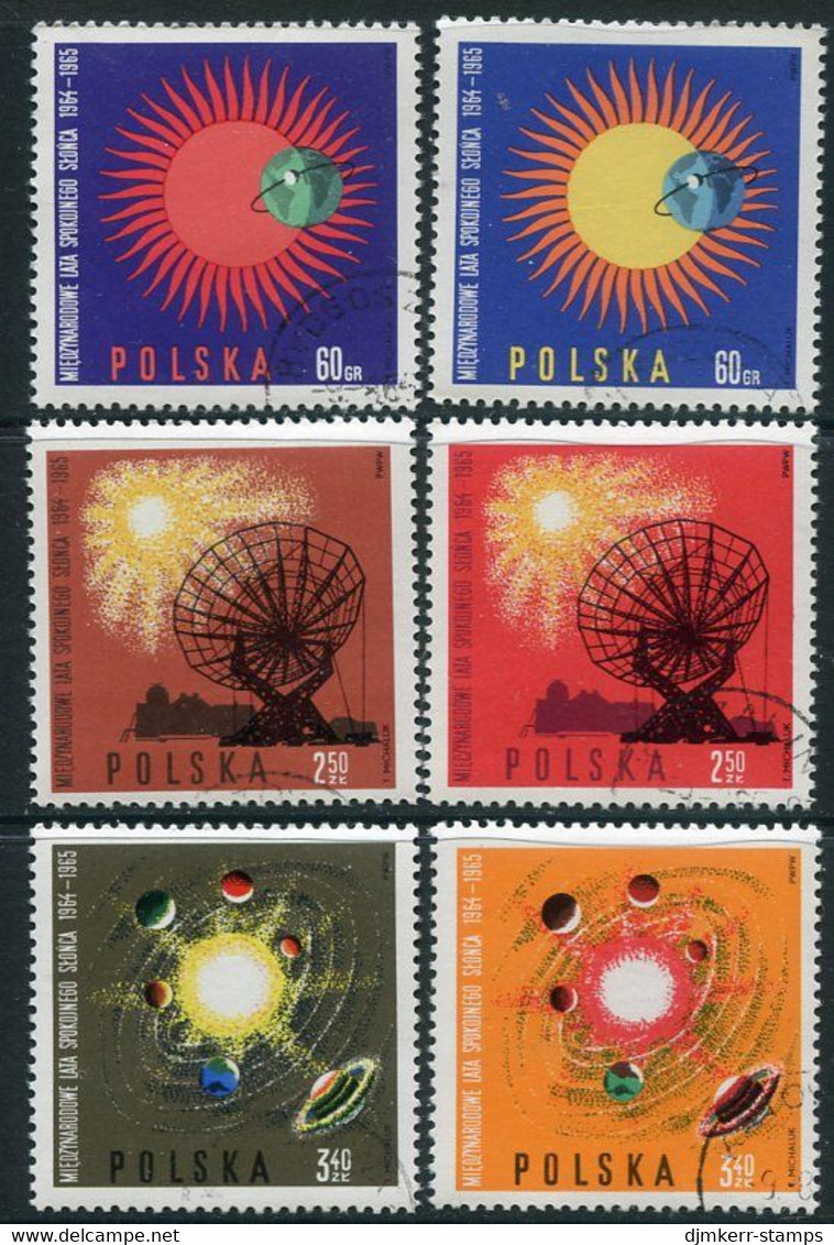 POLAND 1965 Year Of The Quiet Sun Used.  Michel 1606-11 - Oblitérés