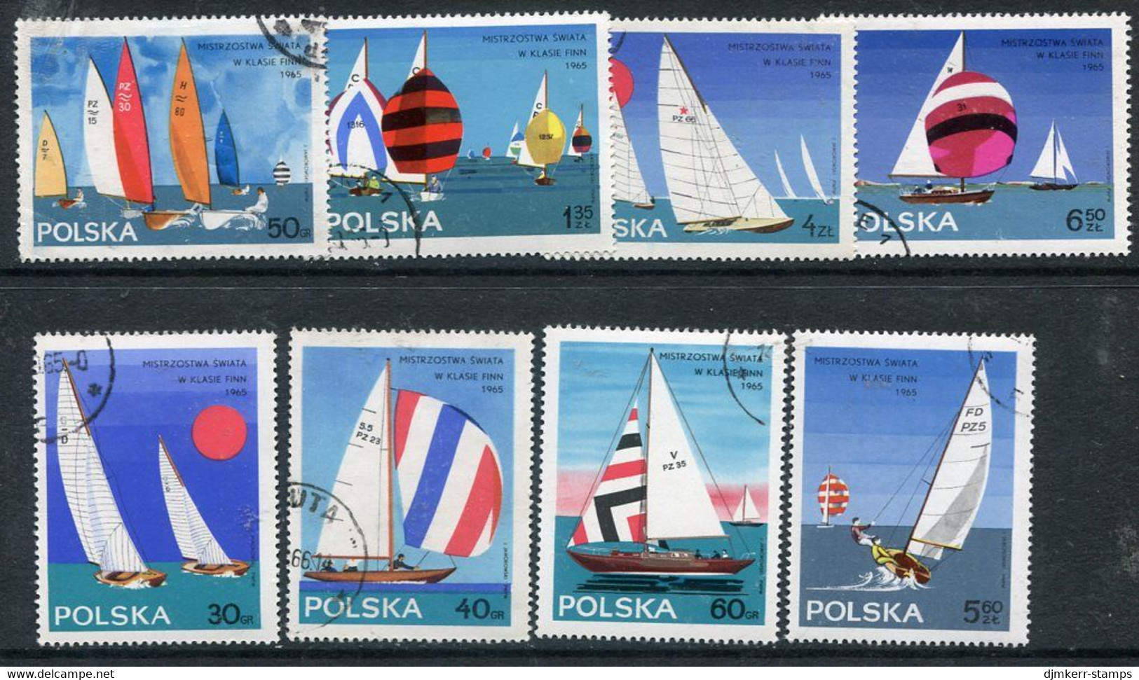 POLAND 1965 Finn Class Sailing Championship Used.  Michel 1587-94 - Oblitérés