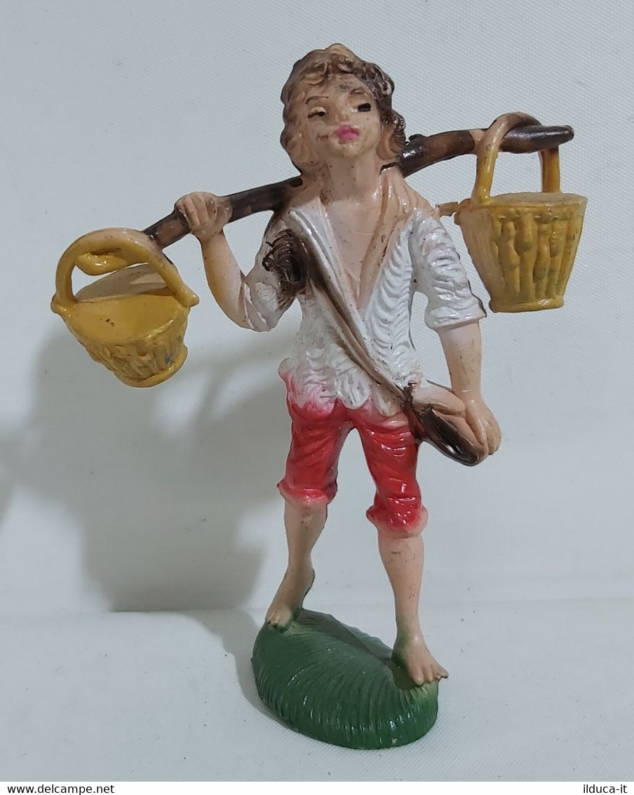 11534 Pastorello Presepe - Statuina In Plastica - Uomo Con Secchi - Presepi