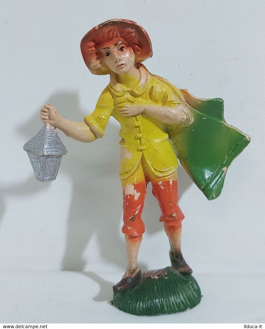 11542 Pastorello Presepe - Statuina In Plastica - Ragazzo Con Lanterna - Christmas Cribs