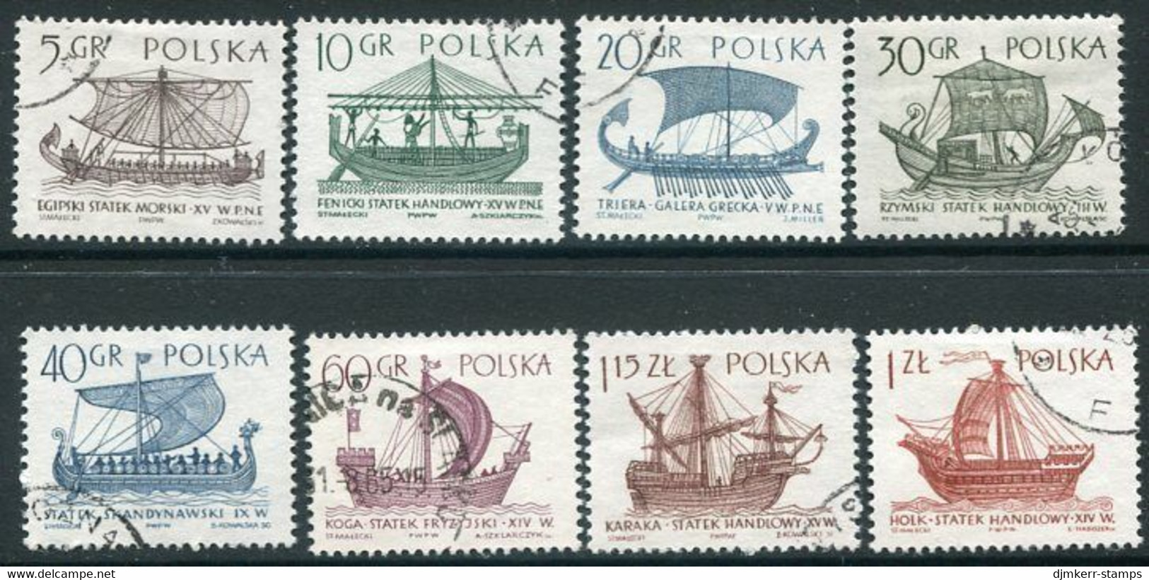 POLAND 1965 Sailing Ships III Used.  Michel 1562-69 - Oblitérés