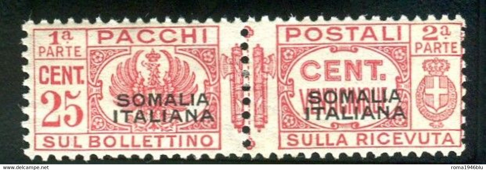 SOMALIA 1928 PACCHI POSTALI 25 C.SASSONE N. 56  ** MNH - Somalia