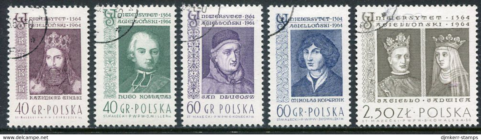 POLAND 1964 Jagellonian University Used.  Michel 1485-89 - Used Stamps