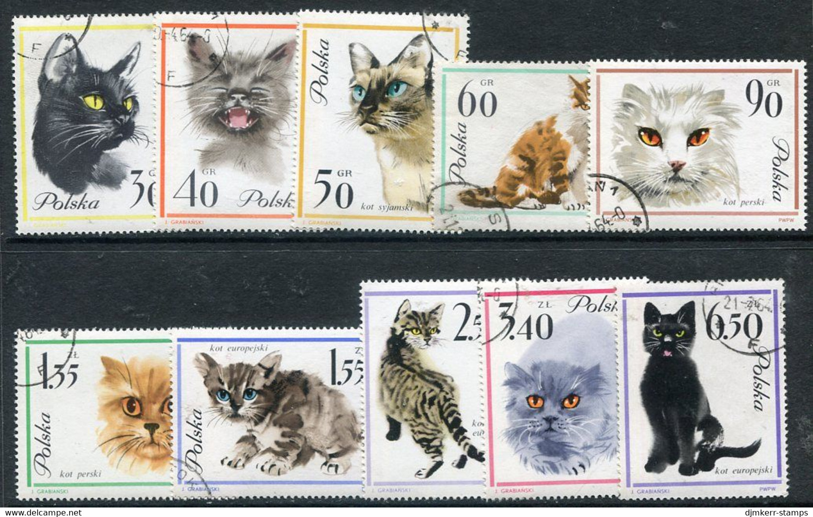 POLAND 1964 Cats Used.  Michel 1475-84 - Gebraucht