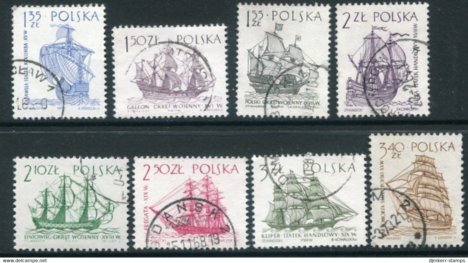 POLAND 1964 Sailing Ships II Used.  Michel 1465-72 - Used Stamps