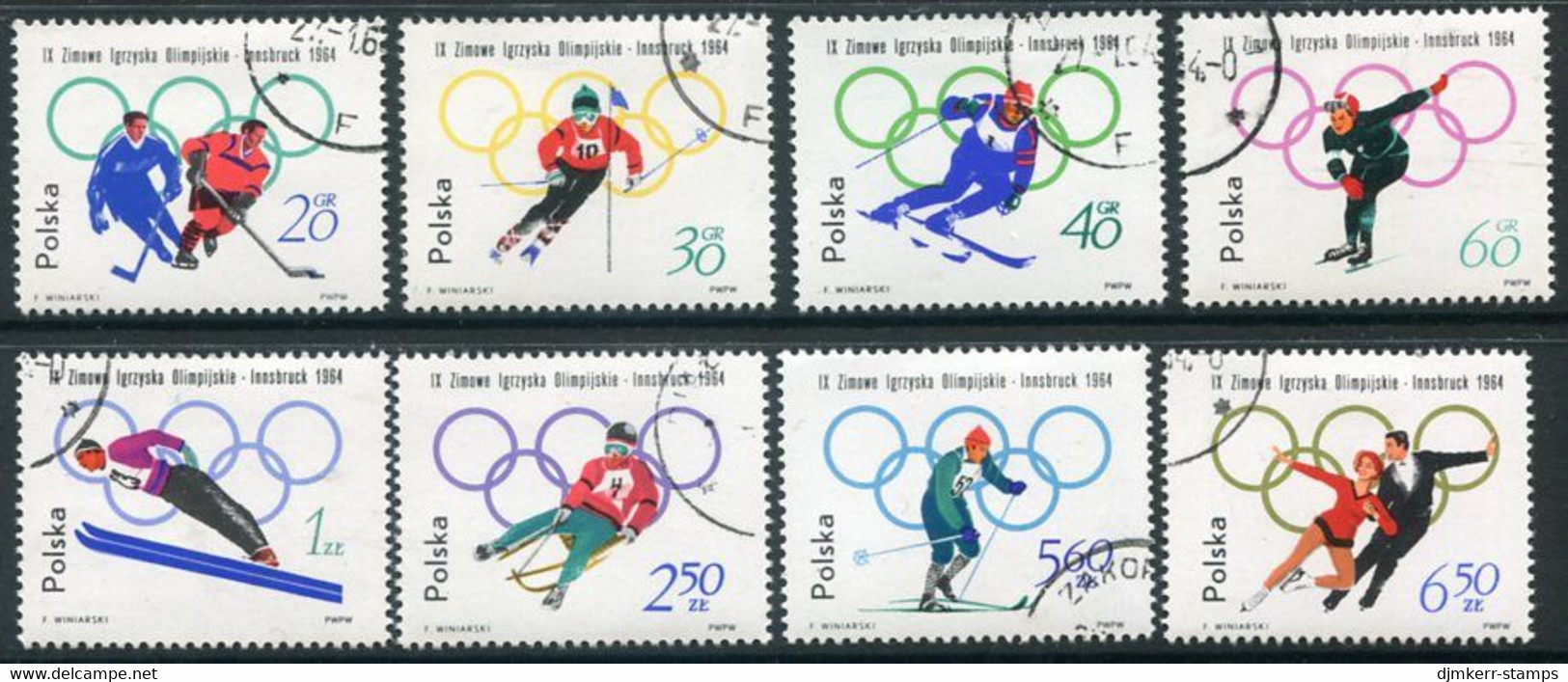 POLAND 1964 Winter Olympics Used.  Michel 1457-64 - Ongebruikt