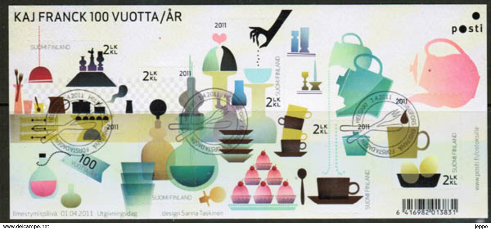 2011 Finland Kaj Franck Designer, Miniature Sheet FD-stamped. - Blocchi E Foglietti